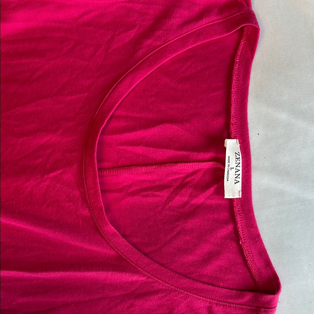 Zenana Outfitters Pink Sleeveless Fitted Muscle Tee